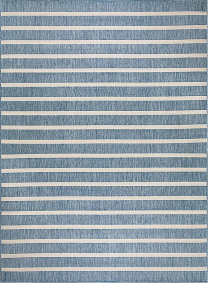 Nourison Home Positano Indoor/Outdoor Navy Ivory 9' x 12' Area Rug, Easy Cleaning, Non Shedding, Bed Room, Living Room, Dining Room, Backyard, Deck, Patio (9x12)