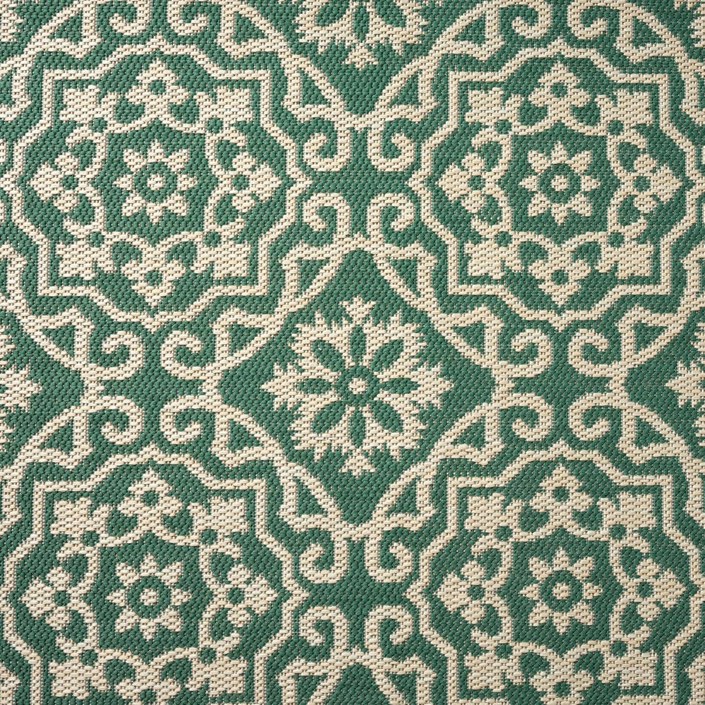 Nicole Miller New York Patio Country Julia Transitional Geometric Indoor/Outdoor Area Rug, Green/Beige, 6'6"x9'2"