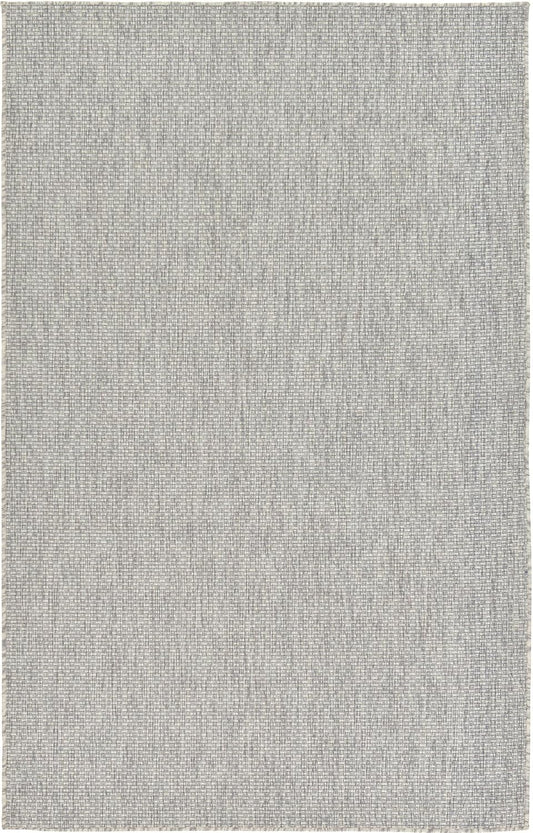 Unique Loom Collection Casual Transitional Solid Heathered Indoor/Outdoor Flatweave Area Rug (5' 3" x 8' Rectangle, Light Gray/Ivory)