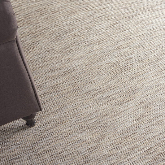 Nourison Positano Indoor/Outdoor Beige 6' x Round Area Rug, Easy Cleaning, Non Shedding, Bed Room, Living Room, Dining Room, Backyard, Deck, Patio (6 Round)